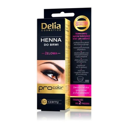 Delia Cosmetics Henna do brwi żelowa 1.0 czarna 2 ml  Delia  promocja Horex.pl 