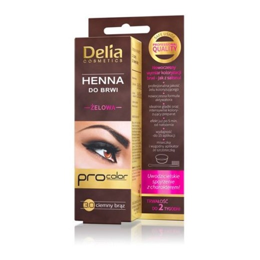 Delia Cosmetics Henna do brwi żelowa 3.0 ciemno brązowa 2 ml  Delia  wyprzedaż Horex.pl 