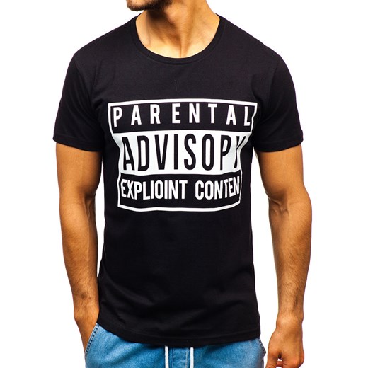 T-shirt męski granatowy Denley młodzieżowy bawełniany 