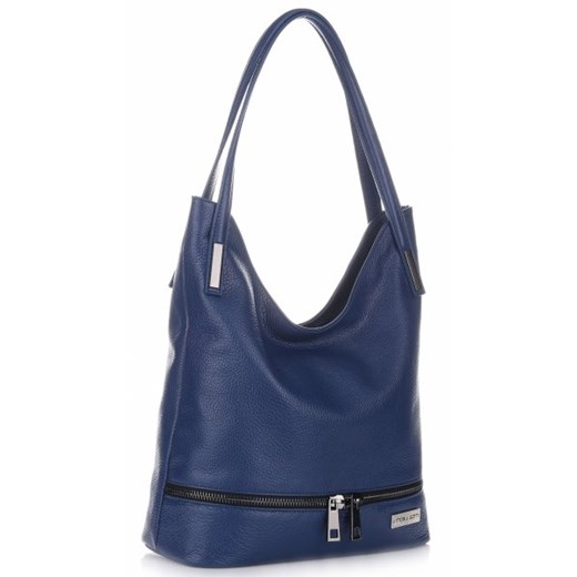 Shopper bag niebieska Vittoria Gotti elegancka 