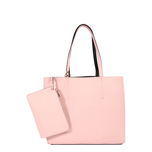 Shopper bag Calvin Klein skórzana różowa mieszcząca a6 