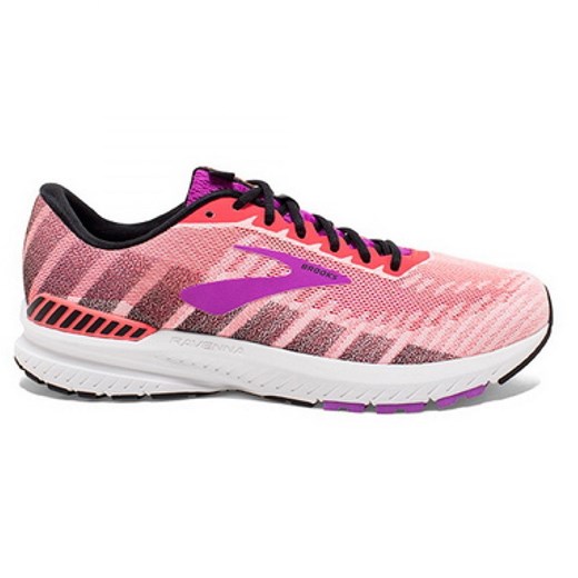Buty sportowe damskie Brooks do biegania różowe z gumy wiązane 