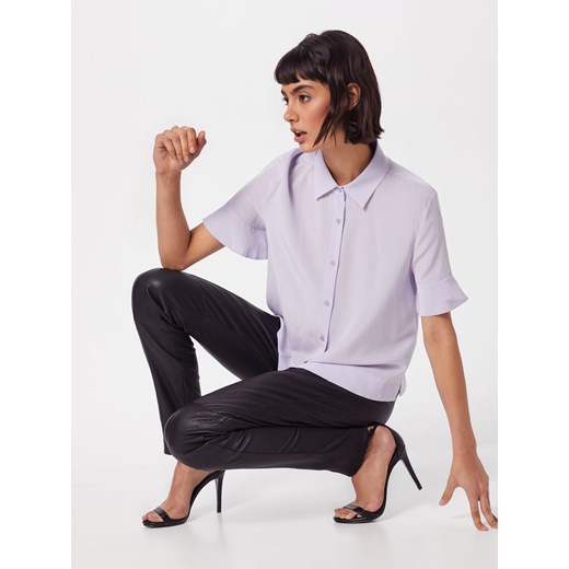 Hugo Boss koszula damska na wiosnę jedwabna bez wzorów z krótkim rękawem 