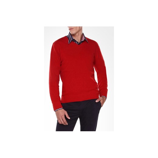 Sweter Louis/VM czerwony recman czerwony elastyczne