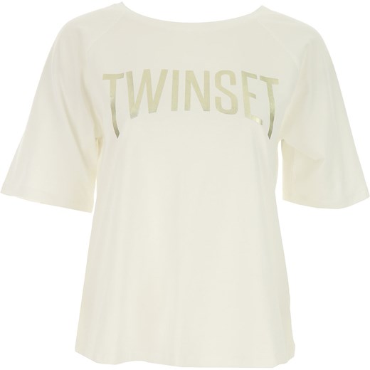 Twin Set by Simona Barberi Koszulka dla Kobiet, biały, Bawełna, 2019, 38 40 44 M  Twin Set By Simona Barberi M RAFFAELLO NETWORK