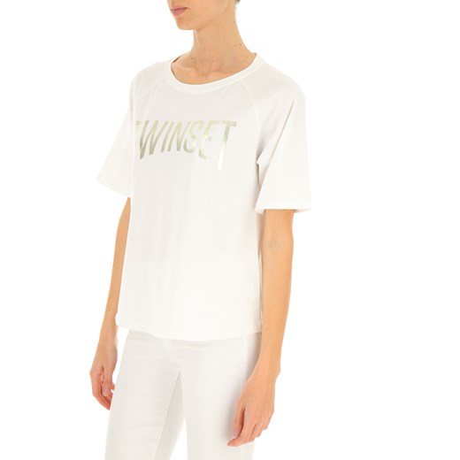 Twin Set by Simona Barberi Koszulka dla Kobiet, biały, Bawełna, 2019, 38 40 44 M  Twin Set By Simona Barberi 40 RAFFAELLO NETWORK