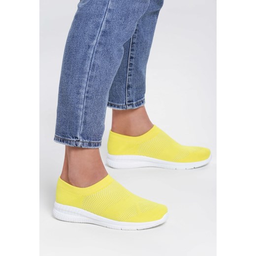 Buty sportowe damskie Renee płaskie bez zapięcia żółte 