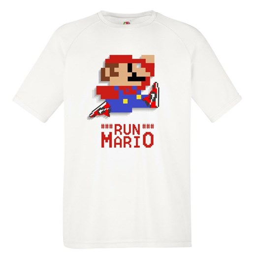 Męska koszulka sportowa z nadrukiem "Mario Run" Fruit Of The Loom  S runexpert.pl