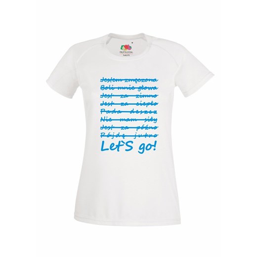 Damska koszulka sportowa z nadrukiem "Let's go"  Fruit Of The Loom S runexpert.pl