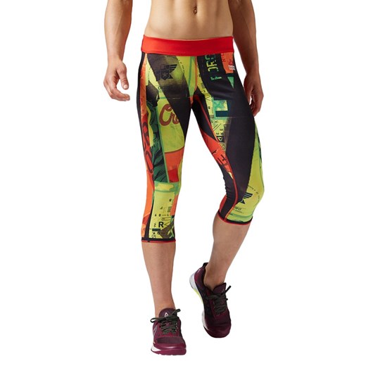 Spodnie 3/4 Reebok CrossFit Primed damskie dwustronne legginsy getry treningowe