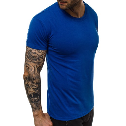 T-shirt męski niebieski Ozonee z krótkim rękawem 