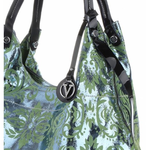 Wielokolorowa shopper bag Velina Fabbiano w stylu młodzieżowym bez dodatków 
