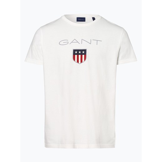 T-shirt męski Gant biały z krótkimi rękawami 