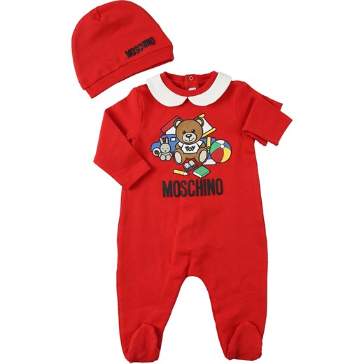 Czerwona odzież dla niemowląt Moschino z nadrukami chłopięca bawełniana 