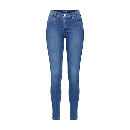 Niebieskie jeansy damskie Tommy Jeans bez wzorów 