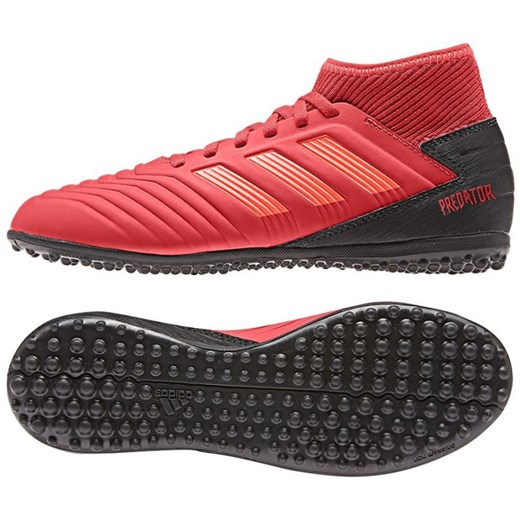 Buty sportowe dziecięce czerwone Adidas sznurowane 