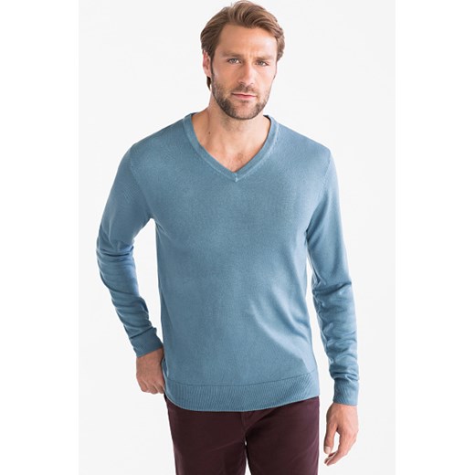 C&A Sweter z linii Basic – cienka dzianina, Niebieski, Rozmiar: S