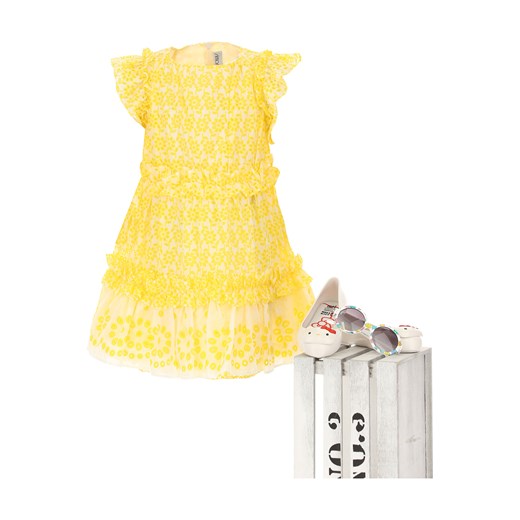 Żółta sukienka dziewczęca Simonetta bawełniana 