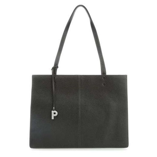 Shopper bag Picard matowa czarna skórzana elegancka na ramię 