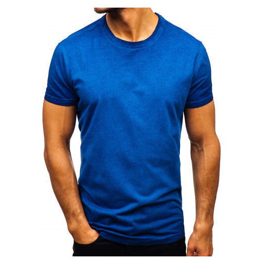 T-shirt męski Denley casual niebieski 