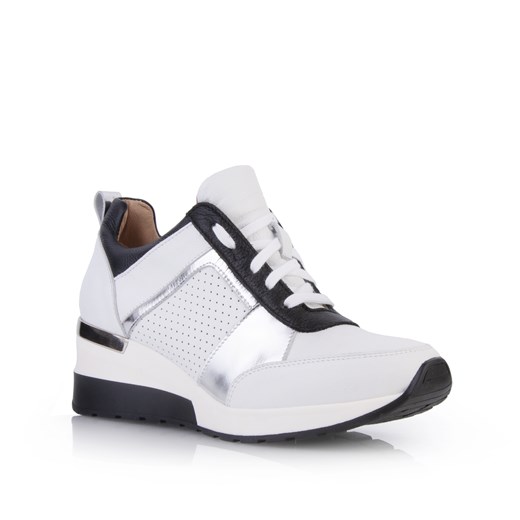 Sneakersy damskie Arturo Vicci białe wiązane bez wzorów skórzane 