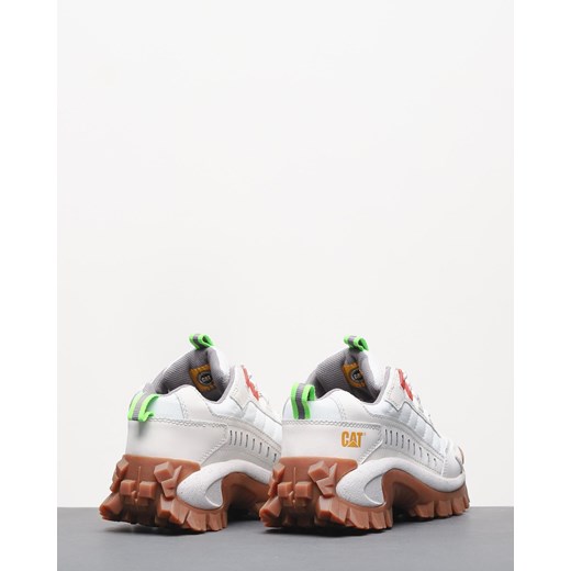 Buty sportowe damskie Caterpillar sznurowane białe z nubuku bez wzorów na platformie 