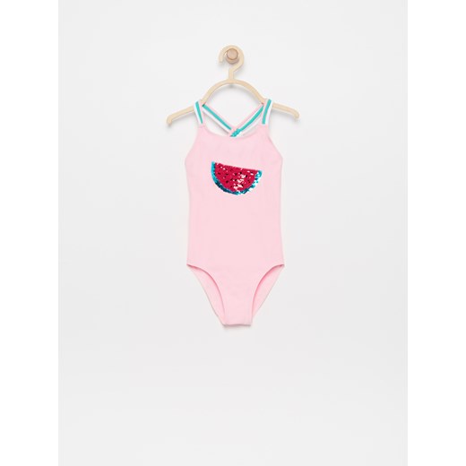 Reserved - Jednoczęściowy strój kąpielowy z magicznymi cekinami - Różowy  Reserved 122/128 