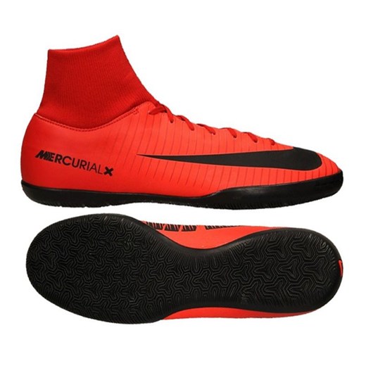 Buty sportowe męskie Nike mercurial czerwone z gumy sznurowane 