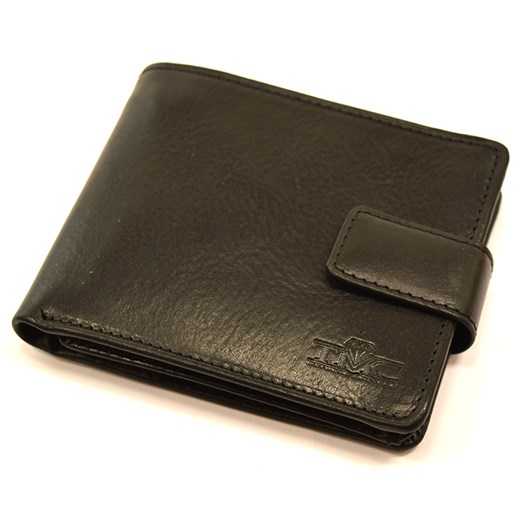 Pojemny zapinany portfel skórzany męski TMC RFID