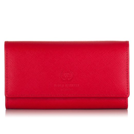 Skórzany damski portfel paolo peruzzi saffiano s-01 czerwony