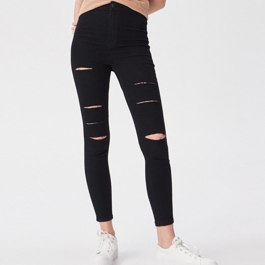 Sinsay jeansy damskie czarne 