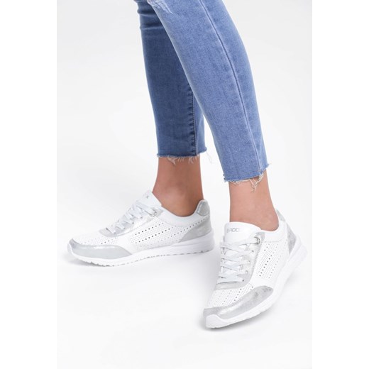 Buty sportowe damskie Renee ze skóry ekologicznej gładkie na wiosnę sznurowane 