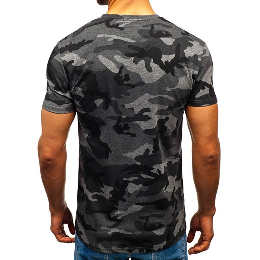T-shirt męski moro-grafitowy Denley S807 Denley  XL promocyjna cena  