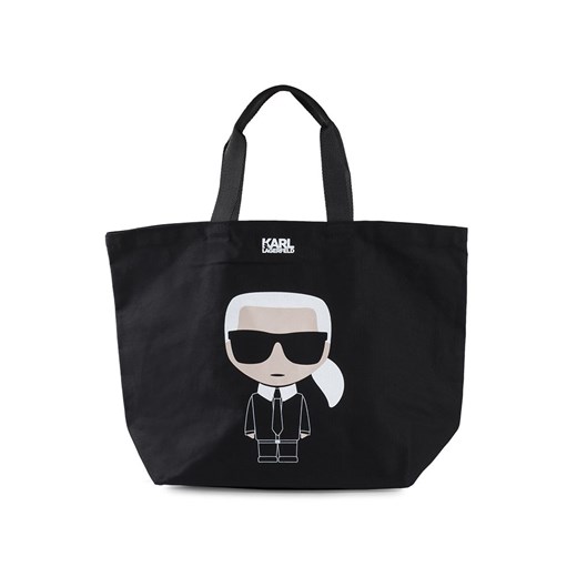 Shopper bag Karl Lagerfeld duża z tkaniny 
