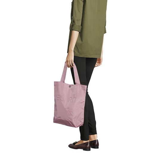 Shopper bag Esprit różowa na ramię matowa 