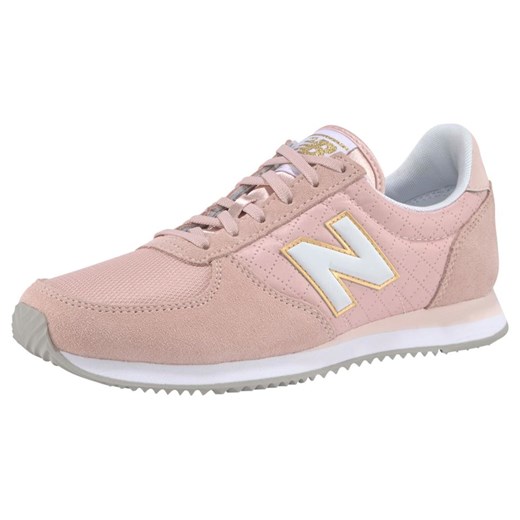 Różowe buty sportowe damskie New Balance sneakersy w stylu młodzieżowym na płaskiej podeszwie bez wzorów 