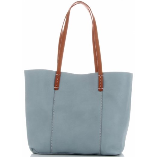 Shopper bag niebieska David Jones bez dodatków matowa 