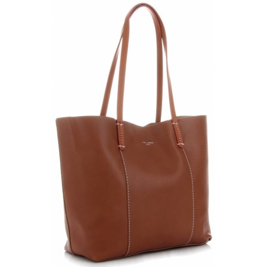 Shopper bag David Jones matowa na ramię bez dodatków czerwona elegancka 