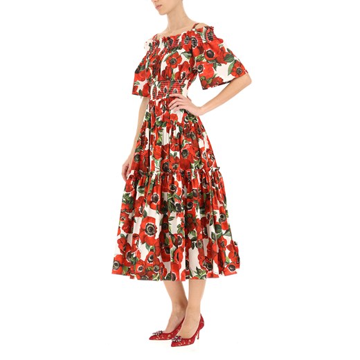 Sukienka Dolce & Gabbana na sylwestra z odkrytymi ramionami casual maxi 