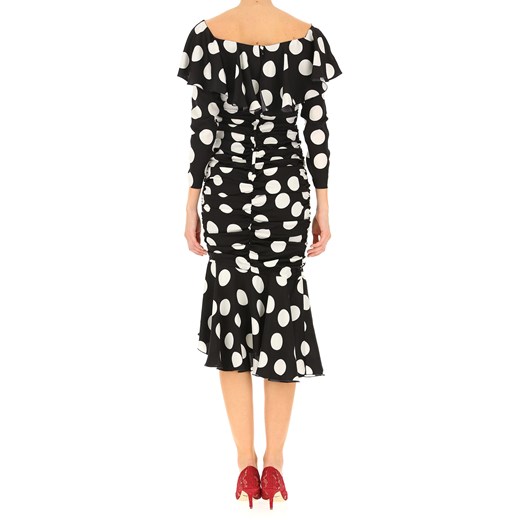 Sukienka Dolce & Gabbana na sylwestra asymetryczna casual w groszki 