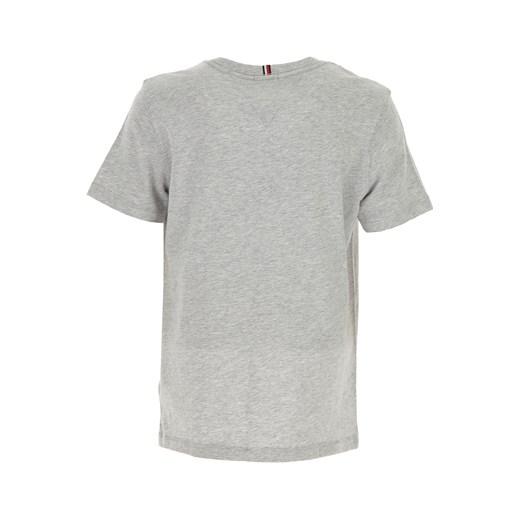 T-shirt chłopięce Tommy Hilfiger z krótkim rękawem szary bawełniany 