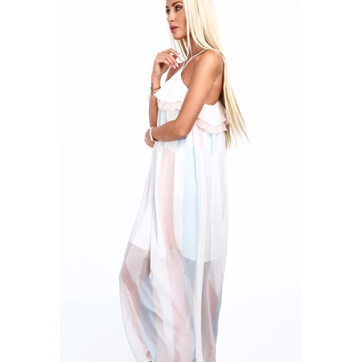 Sukienka Fasardi oversize luźna biała maxi 
