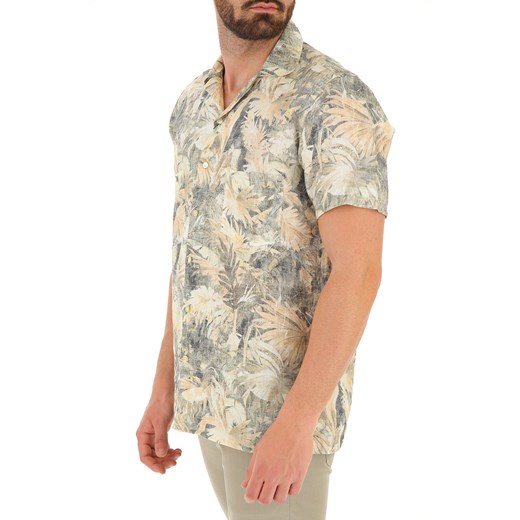 Koszula męska Etro z krótkimi rękawami z lnu 