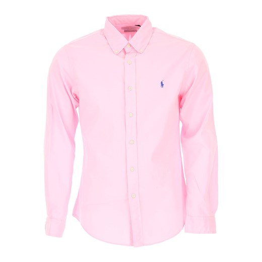 Koszula męska różowa Ralph Lauren z bawełny wiosenna 
