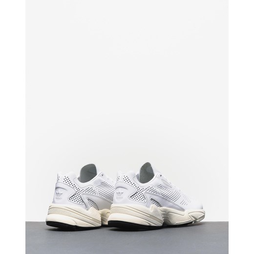 Buty sportowe damskie białe Adidas Originals wiązane na płaskiej podeszwie skórzane 