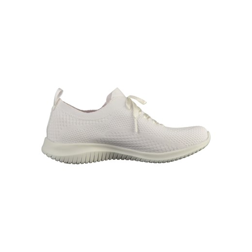 Buty sportowe damskie białe Skechers sneakersy w stylu młodzieżowym w kwiaty płaskie sznurowane 
