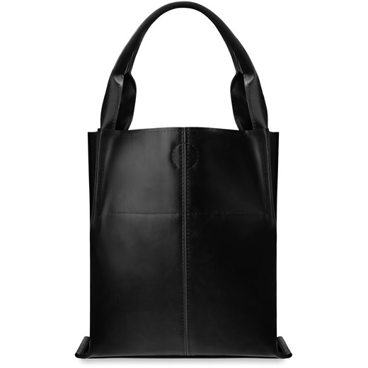 Shopper bag bez dodatków ze skóry ekologicznej matowa na ramię elegancka 