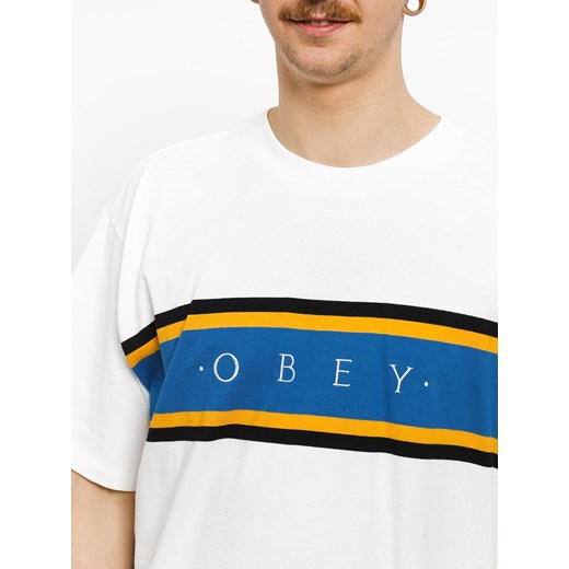 T-shirt męski OBEY z krótkimi rękawami w paski 