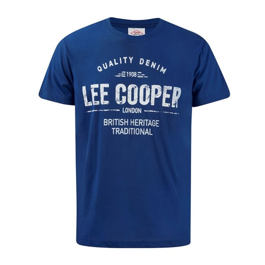 T-shirt męski niebieski Lee Cooper z krótkim rękawem 