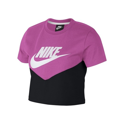 Bluzka damska Nike w sportowym stylu z krótkim rękawem z okrągłym dekoltem 